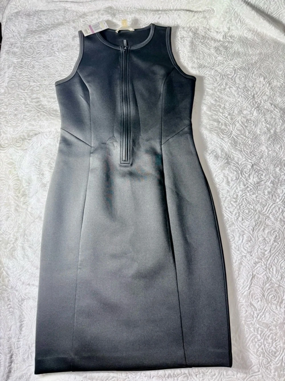 Michael Kors Black Sleeveless Sheath Dress Zip Front Size 6 NWT